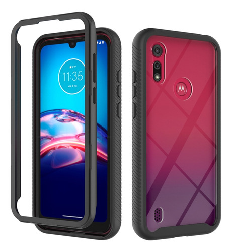 Funda Protectora Negra Para Motorola Moto E6s (2020)