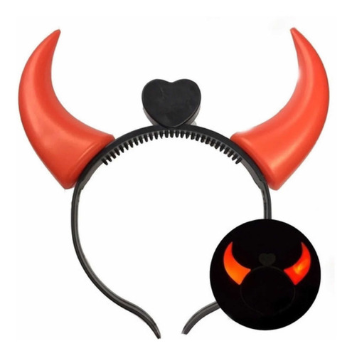 Imagen 1 de 2 de Vincha Diablita Luminosa Con Luz Led