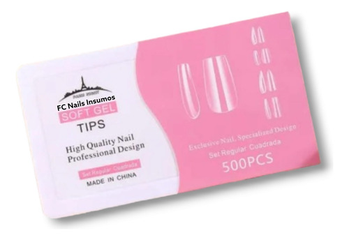 Tips Paris Night Cuadradas 500 / Soft Gel - Press On Nails