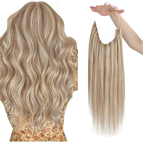 Sunny Línea De Pesca Extensiones De Pelo Rubia Real Phf7l