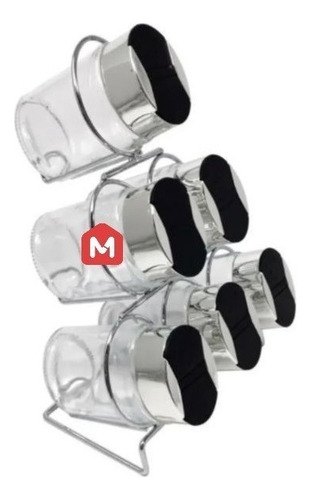 Especiero Exhibidor Triangular Rack Pirámide Cromado Set X6u