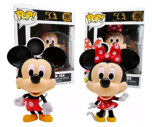 Mickey Mouse Minnie Mouse Muñecos Funko Pop Set X 2 