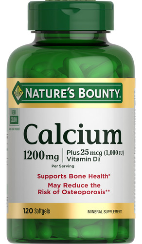 Cálcio 1200mg Plus Vitamina D3 25mcg Natures Bounty 120 Cap