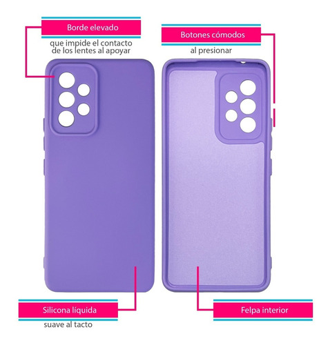 Imagen 2 de 5 de Funda Silicona Mate Protege Cámara Felpa Compatible A53 5g