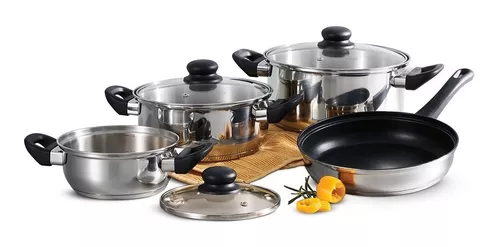 Batería de Cocina Tramontina 18 piezas Primaware Gris