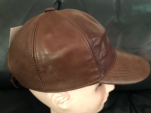 Gorro De Cuero Marrón Oscuro. Legítimo Cuero, No Imitación.