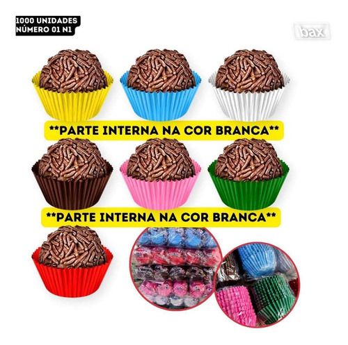 1000un Forminhas De Papel N01 N1 Para Doces Forneável Bax
