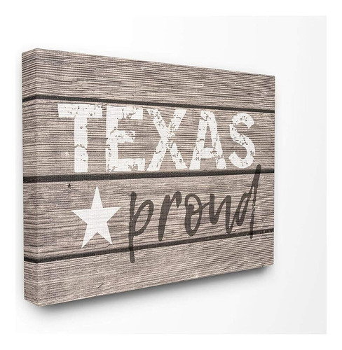 Stupell Industries Texas Proud Typography Lone Star Canvas W