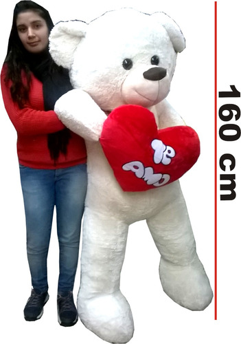 Oso De Peluche Super Gigante Con Corazon Divino 160 Cm 7865