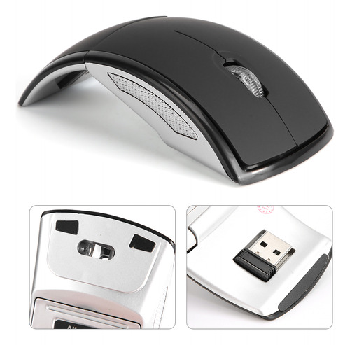 Mouse Portátil Zd-01 De 2,4 G, Inalámbrico, Plegable, Ergonó