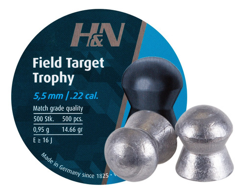 Chumbos Hyn Target Trophy 5.5mm 250unid 14,66grs Caza 