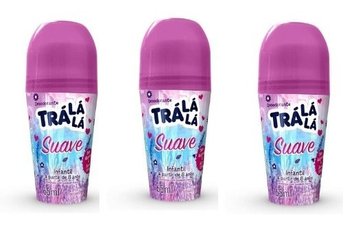 Imagem 1 de 1 de Desodorante Roll On Trá Lá Lá 65 Ml Suave(kit/03 Und)