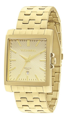 Relógio Technos Grande Dourado 2115koz/4x Classic Retangular