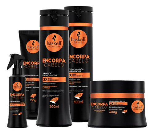 Kit Haskell Encorpa Cabelo Sh Cond 300ml + 3 Itens Flex