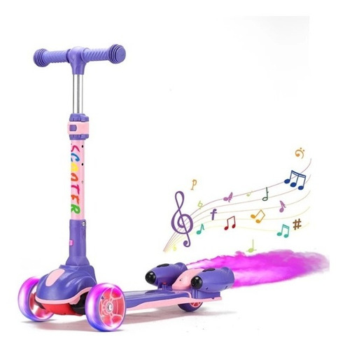 Patineta Burbujas Scooter Niños Bluetooth Música Luces 