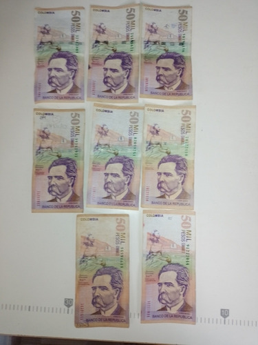 Seven Colección De Billetes De 50 Mil Pesos Colombianos 