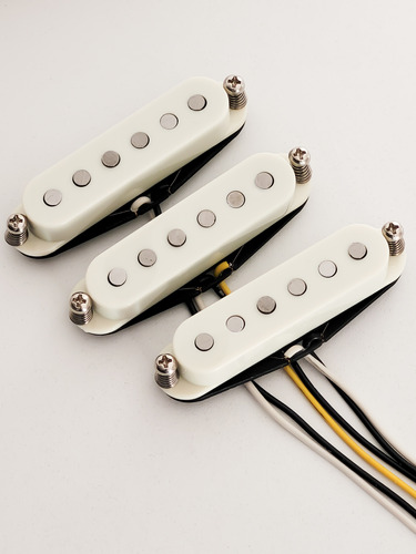 Micrófonos Strato Alnico Blanco Vintage-set Santono Pickups