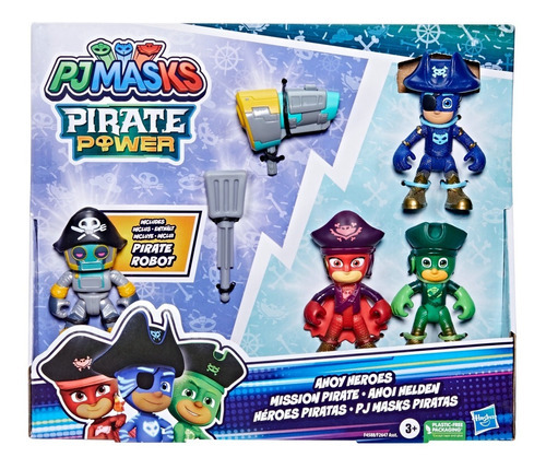 Pj Masks Pack X 4 Figuras 7.5 Cm Pirata Robot Hasbro