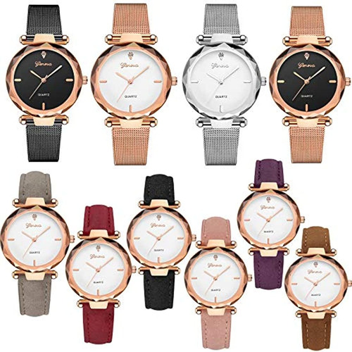 Relojes De Mujer Clásicos Negocios Rosa Acero Inoxidable