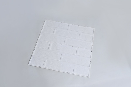 Imagem 5 de 10 de 12m² Placa 3d Tijolinho Em Pvc Adesivo 50x50cm Branco Fosco