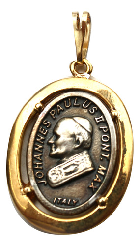 Uzzy | Medalla Oval Imagen Juan Pablo Ii  Chapa De Oro 22k