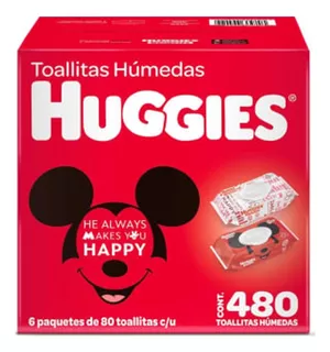 Toallitas Húmedas Huggies Cuidado Hidratante 6 Pk/80pz 480pz