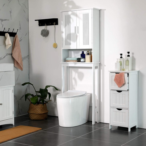 Estantería Para Baño Sobre Inodoro 4 Niveles Ajustable Blanc
