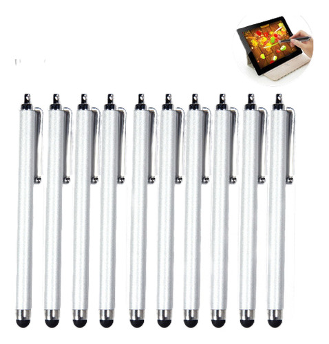 10 X Plata Universal Stylus Pantalla Tactil Para Tablet Telé