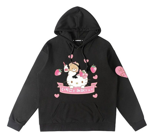 Sudadera Con Estampado Digital De Hello Kitty Cat Strawberry