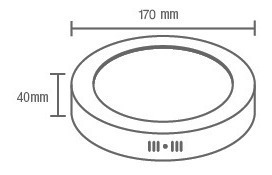 Imagen 2 de 2 de Panel Led Fat 12w Sobreponer En Techo Luz Calida Redondo