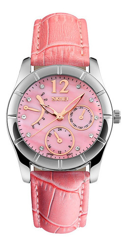 Reloj Mujer Skmei 6911 Cuero Ecologico Elegante Clasico Color De La Malla Rosa