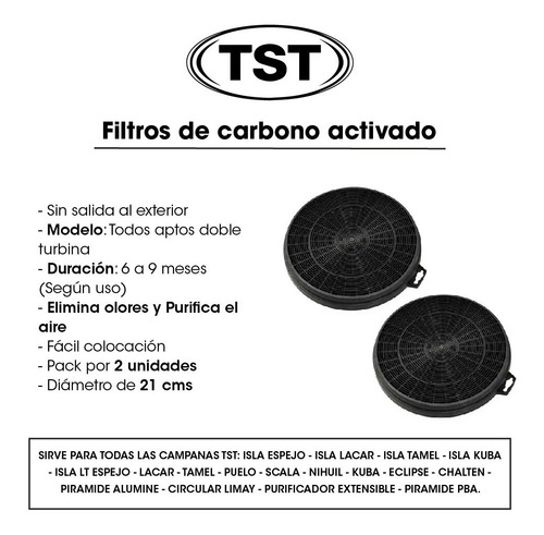 Extractor purificador de cocina TST Tamel ac. inox. de pared 510mm x 750mm plateado 220V