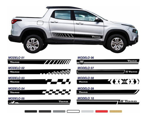 Adesivo Fiat Toro 2016 A 2021 Faixa Lateral Personalizada