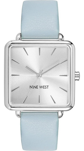 Nine West ® | Reloj Mujer | Nw/2671svlb | Original Color de la correa Azul Color del bisel Plateado Color del fondo Plateado