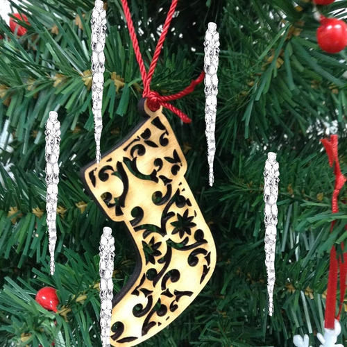 Adornos De Carambanos De Cristal Para Arbol De Navidad