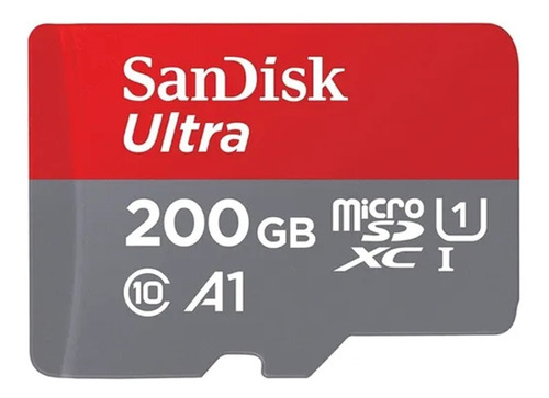 Memoria Sandisk Sdsqua4-200g-gn6ma Ultra Microsd 200 Gb Rojo