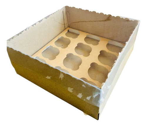 Caja Cupcake De 12 Undidades Servipack Con Cuna X 100und