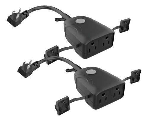 Feit Enchufe Eléctrico Dual Inteligente Para Exteriores,... Negro