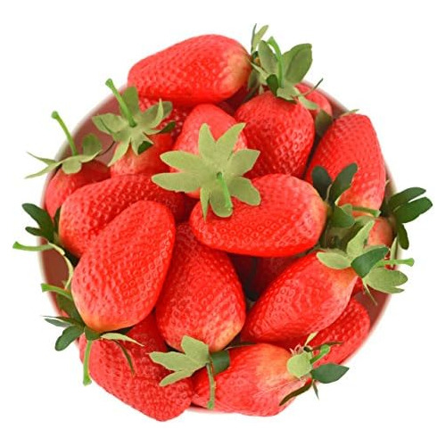 Juego De 12 Fresas Artificiales Grandes Y Realistas Dec...