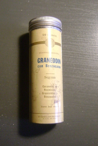 Antiguo Envase De Lata Caramelos Graneodin Squibb Decada '60