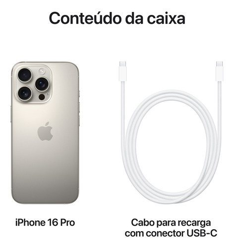 Apple iPhone 16 Pro (512 GB) - Titânio natural (Novo com caixa aberta)