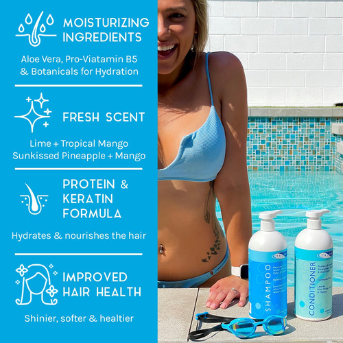 Pacote De Cuidados Capilares Triswim Com Shampoo E Condicion