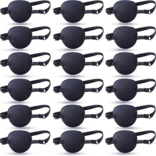 18 Pieces 3d Eye Patch Lazy Pirate Eye Patches Adjustable Si
