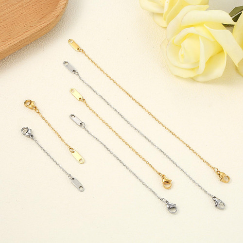 Juego De 6 Extensores Collar Chapados Oro Plata 3 Tamaños