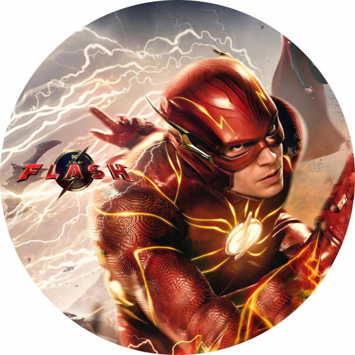 Painel Redondo 3d The Flash Tecido Sublimado 1,50m X 1,50m