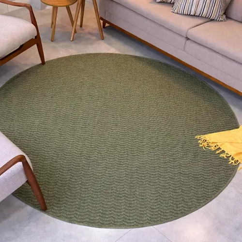 Tapete Redondo 2,00x2,00 Grande Sisal Antiderrapante Moderno Comprimento 2 M Cor Verde Caribe Largura 2 M