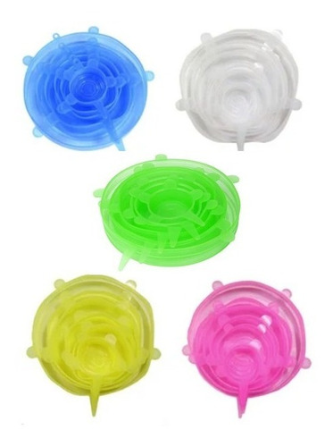 Set 12 Tapas Silicona Conservar Alimentos Frescos Extensible