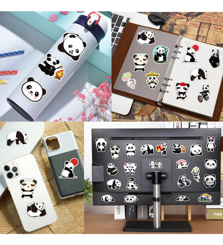 50 Pegatinas Panda De Vinilo Impermeable Simpatic