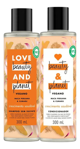  Kit Shampoo + Cond. Love Beauty Planet Cresc Saudável 300ml