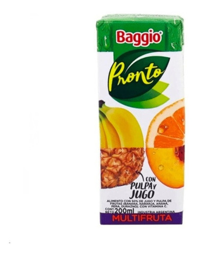 Imagen 2 de 7 de Jugo Baggio 200ml (pack X 10un) - Barata La Golosineria